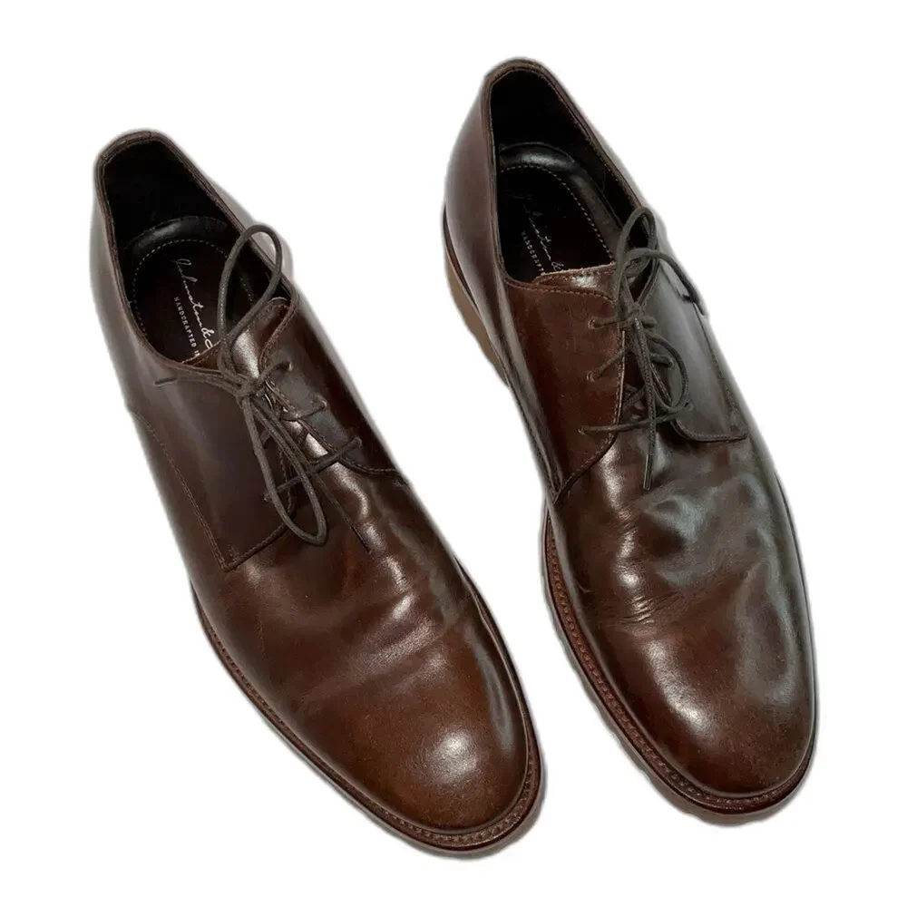 Johnston & Murphy Men's Oxford Dress Shoes Brown Italian Leather, Size 11.5 NWOT